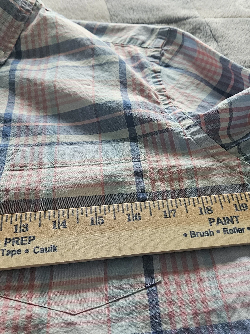J. Crew Men's Blue and Pink Plaid Cotton Button-Down Shirt